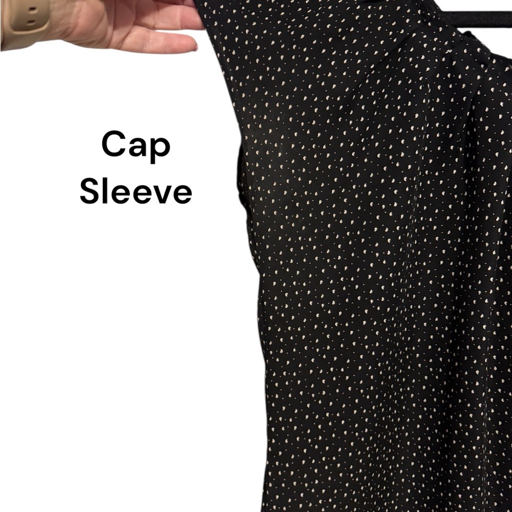 ❤️ LC Lauren Conrad Black Print Women's Top   MEDIUM   #A - Picture 3 of 8